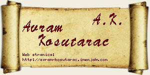 Avram Košutarac vizit kartica
